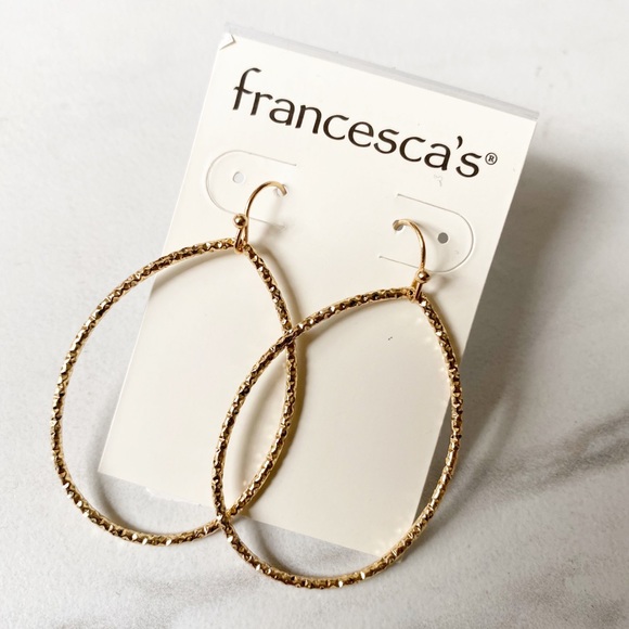 Jewelry - Faux Gold Oval Drop Earrings